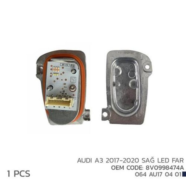 NIKEN 064AU170401 AUDI A3 2017-2020 SAG LED FAR MODUL 8V0998474A 