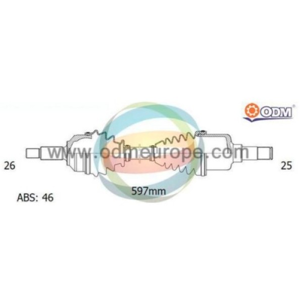 ODM CH88581A ON AKS KOMPLE CHRYSLER NEON 1.6 2.0 2.4TDI DODGE NEON 2.0 SOL (25×26×597 46T) 