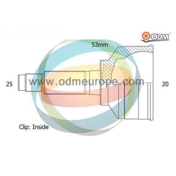 ODM FD11039 AKS KAFASI DIS FIESTA MK5 1.4 TDCI 2001-2008 MT A:25 C:53 B:20 H:88.6 L:52.2 
