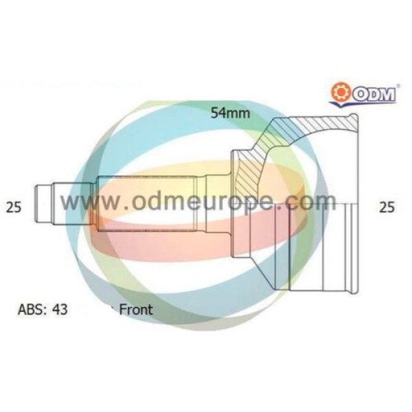 ODM VO11006A AKS KAFASI VOLVO S40 1.6-1.8-16V DIS ABSLI (25×25×54 43T) SAG-SOL 