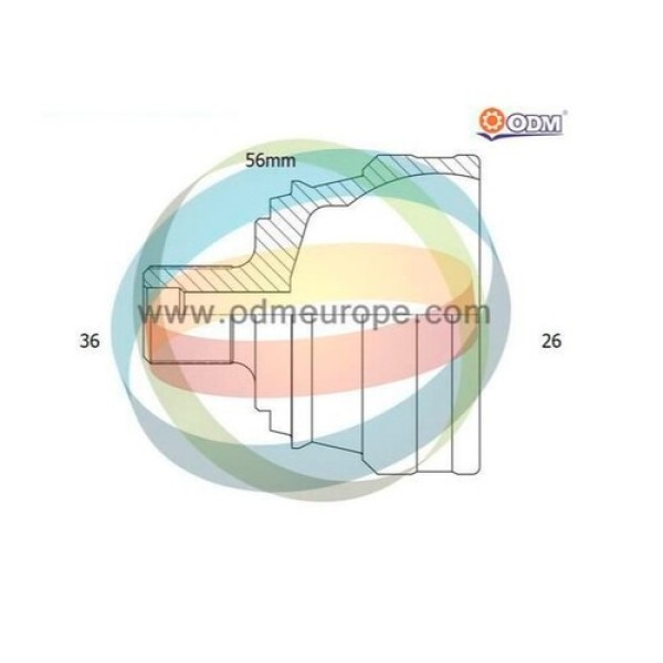 ODM VO11018 AKS KAFASI FOCUS C MAX 03-07 2.0TDCI VOLVO S40 2.4 T5 C30-C70-V50 5CYL (36X26X56) DIS SAG-SOL 