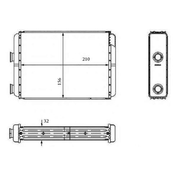 OPAR 46722928 KALORIFER RADYATORU DOBLO 01 PUNTO 01 IDEA 04 AC KLIMASIZ 209X159X42 