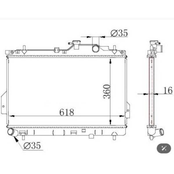 ORIS BHY185016 RADYATOR HYUNDAI-MATRIX FC 1.5 CRDI 01- MT 