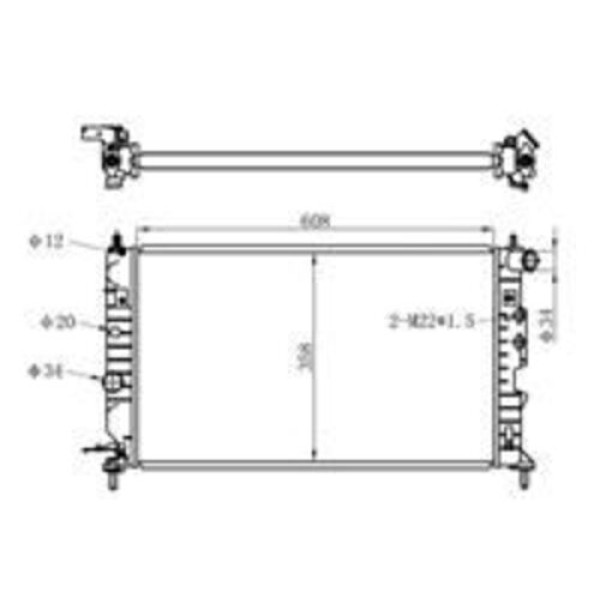 ORIS MOP017034 MOTOR RADYATORU (617×377×34) VECTRA B 1.6 MANUEL 