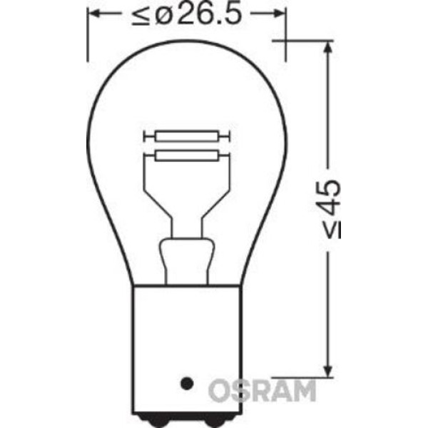 OSRAM 75282BL BLISTER AMBALAJ - AMPUL 12V P21W/5 21-5 W CIFTDUY CAPRAZ IKILI AMBALAJ 