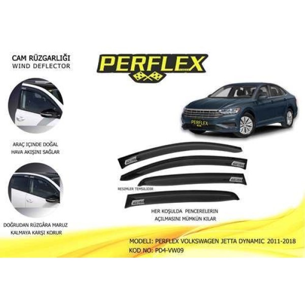 PERFLEX VW09 CAM RUZGARLIGI MUGEN TIP 4 PARCA JETTA DYNAMIC 2011-2017 