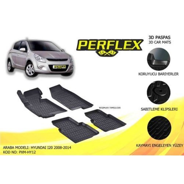 PERFLEX HY12 PASPAS 3D HAVUZLU X-MAT HYUNDAI I20 2008-2014 