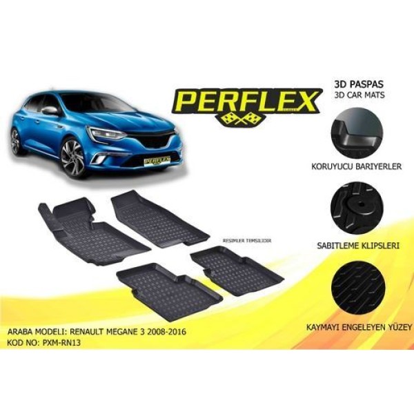 PERFLEX RN13 PASPAS 3D HAVUZLU X-MAT MEGANE 3 2008-2015 