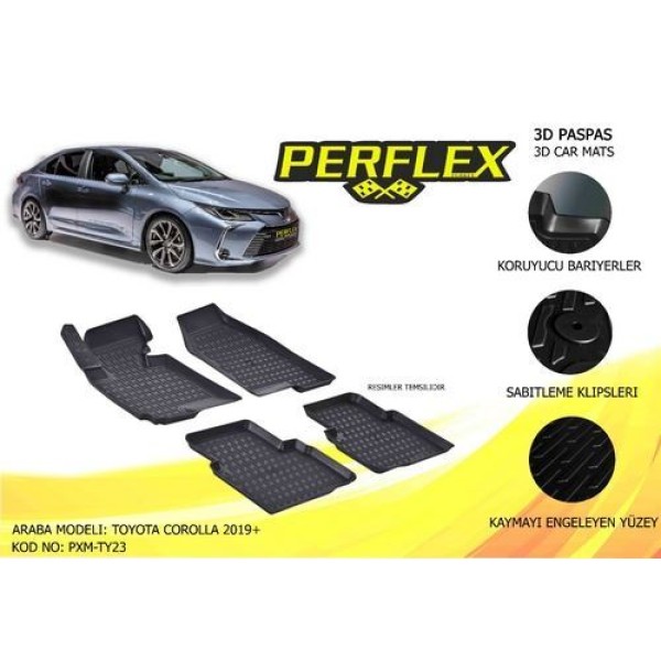 PERFLEX TY23 PASPAS 3D HAVUZLU X-MAT TOYOTA COROLLA 2019> 