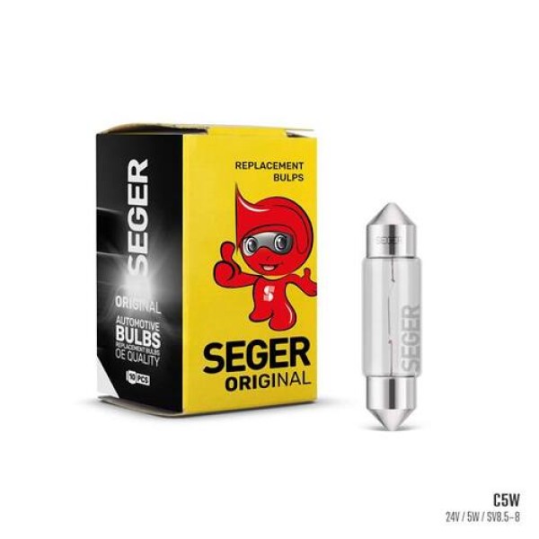 SEGER 209373 AMPUL C5W 24V 5W SV8.5-8 35MM SOFIT STANDART YENILEME 