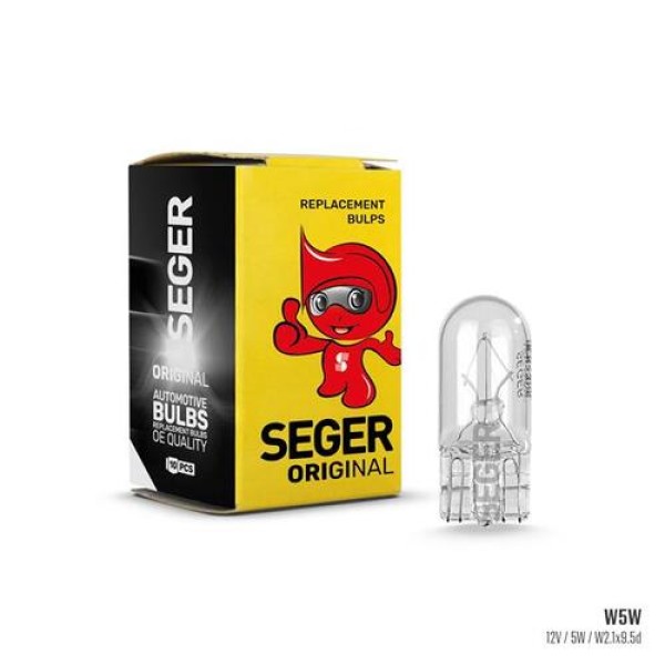 SEGER 209526 AMPUL W5W 12V 5W W2.1X9.5D T10 B. DIPSIZ STANDART YENILEME 