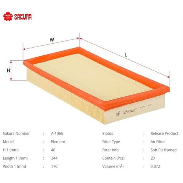 SAKURA A1065 HAVA FILTRESI.JAPON CARISMA(DA) 1.6 1.8 97-04 