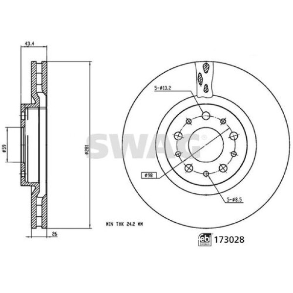 SWAG 33101591 FREN DISKI FEBI 173028 
