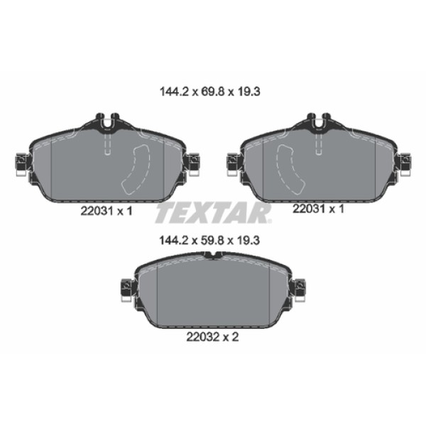 TEXTAR 2203101 FREN BALATASI ON C SERISI MERCEDES 205-213-238 651-626-274 2014 > 