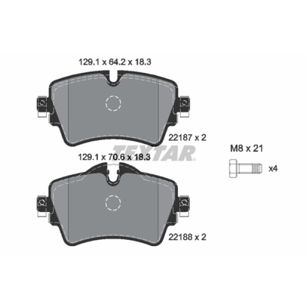 TEXTAR 2218701 FREN BALATASI ON BMW 1F52-2F45-F46-X1 F48-X2 F39 MINI F54-F55-F56-F57-F60 BM 14-17 