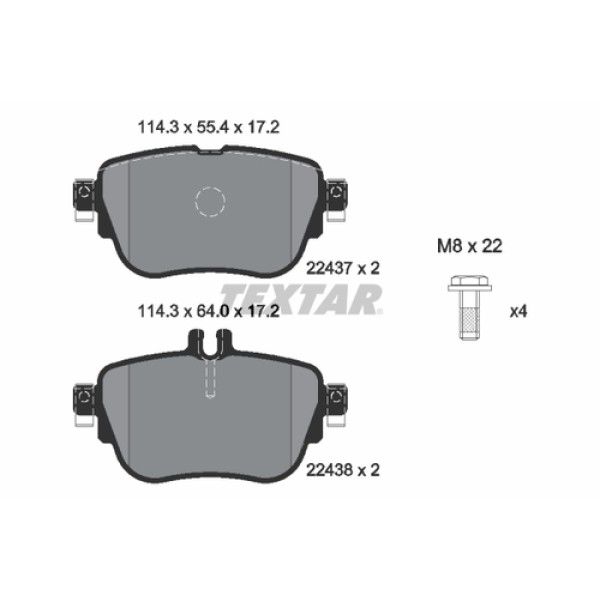 TEXTAR 2243701 FREN BALATASI ARKA MERCEDES W213-257-238 BM 16 > 