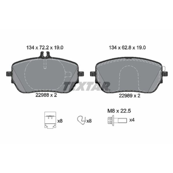 TEXTAR 2298801 FREN BALATASI ON MERCEDES 177-247-118 608 2018 > 