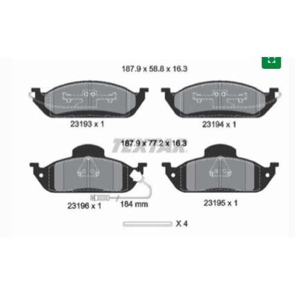 TEXTAR 2319303 FREN BALATASI ON KULAKLI MERCEDES W163 BM 98-04 