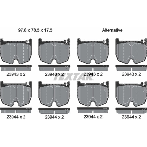 TEXTAR 2394301 FREN BALATASI ON AMG MERCEDES 211-219-215-220-221 AMG 01-11 