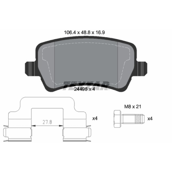 TEXTAR 2449601 FREN BALATASI ARKA BMW RANGE ROVER EVOQUE 2.0-2.2 TD 11 > 