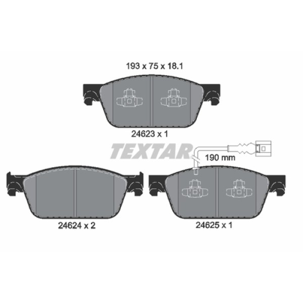 TEXTAR 2462301 FREN BALATASI ON FVR4302-GDB1887 VW T6 BM 15 > 