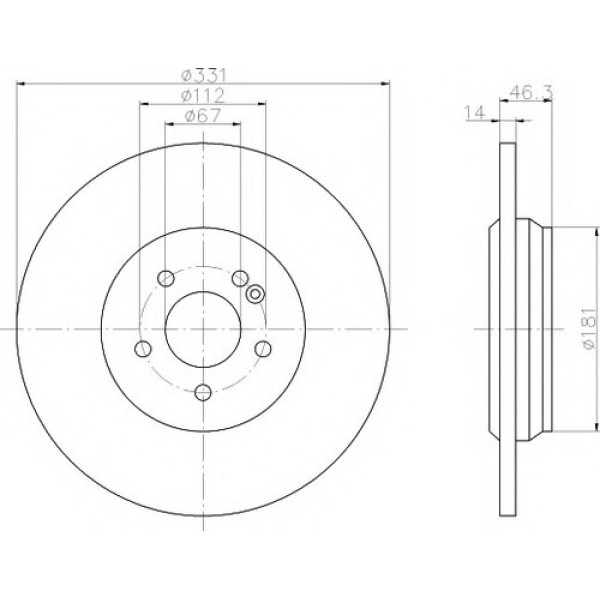 TEXTAR 92103303 FREN DISKI 163 ARKA Y.M. TEK 