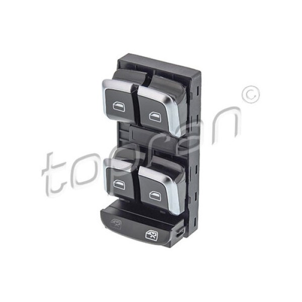 TOPRAN 116017001 SOL ON KAPI CAM ANAHTARI-KROM A4 13-16 A5 12-16 Q5 13-17 10PIN 