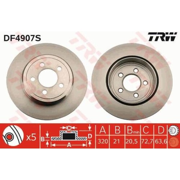 TRW DF4907S ARKA FREN AYNASI HAVALI 300 C 300 C TOURING 2.7 3.0CRD 3.5 3.5AWD 5.7 6.1 09 04 SPOR SASIYE SAHIP A 