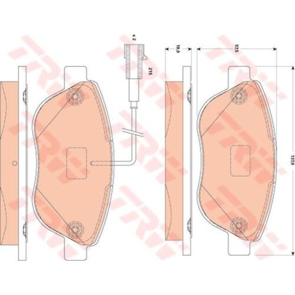 TRW GDB1829 ON BALATA PUNTO EVO 1.3-1.4-1.6D MTJ 09 500-500C 1.3DMJ 10 GRANDE PUNTO 1.6DMTJ 09 