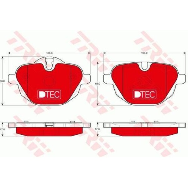 TRW GDB1840DTE FREN BALATASI ARKA BMW F10-F10 LCI-F11-F11-F11 LCI-F18-F18 LCI-5G30-G31-6G32 GT-7G11-G12-X3 F25-X4 F26 BM 10-16 