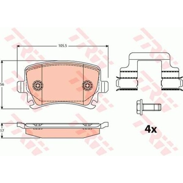 TRW GDB2083 ARKA BALATA GOLFV-VI-A-SCIROCCO 13 EOS 06-15 