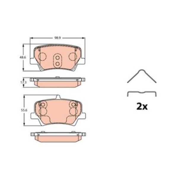 TRW GDB2277 ARKA BALATA VOLVO XC40 D3 D4 T3 T4 T5 2018 