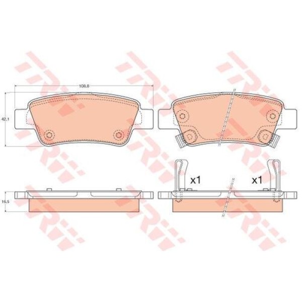 TRW GDB3576 ARKA FREN BALATASI HONDA CRV 2.0 VTEC 2007-2012 CRV 1.6 2012> 