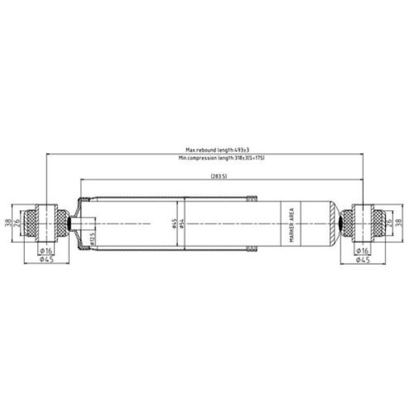 VOTTO 1043G AMORTISOR ARKA DUCATO 1.9Q-2.0 Q 1994-2005 