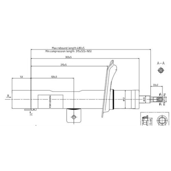 VOTTO 1236G AMORTISOR ON SOL P206 1.4 HDI 1998-2005 