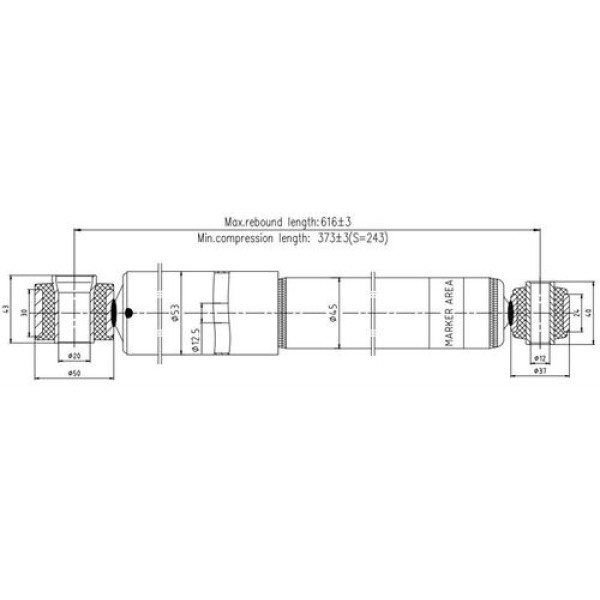 VOTTO 1709G AMORTISOR ARKA SAG-SOL RANGER 4×4 06-BT-50 2.5 CD 4×4 2005 