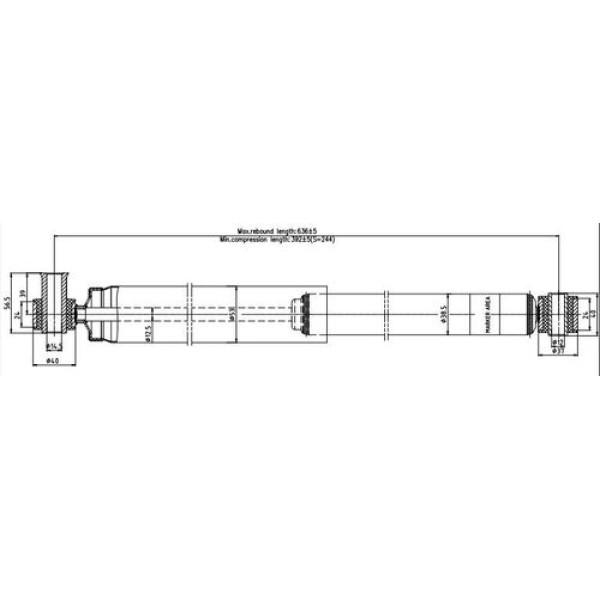 VOTTO 1737G AMORTISOR ARKA SAG-SOL GAZLI TRANSIT V184 2.4 2001-2006 VAN-BINEK+PICKUP 