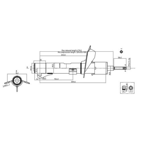 VOTTO 1762G AMORTISOR ON SAG-SOL FIESTA 1996-2001 
