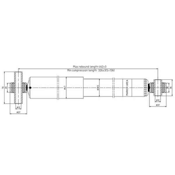 VOTTO 1767G AMORTISOR ARKA SAG-SOL FOCUS I STATION 1.6I 16V 1998-2003 