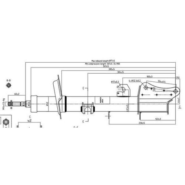 VOTTO 2701G AMORTISOR ARKA SAG-SOL ALFA ROMEO 155 