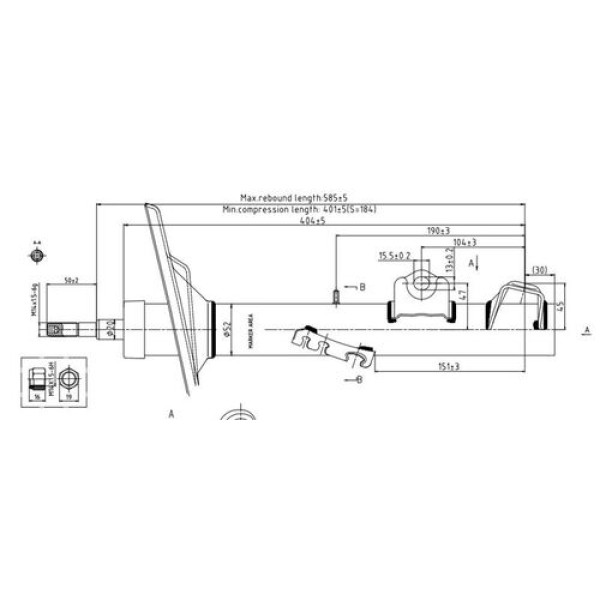 VOTTO 3006G AMORTISOR ON SAG E36 316I. 318I. 318 TDS 90-97 