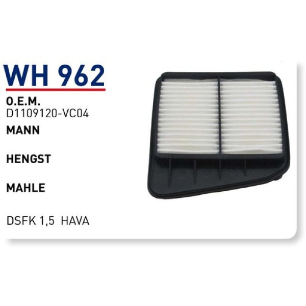 WUNDER WH962 HAVA FILTRESI DFSK 1.5 D1109120-VC04 