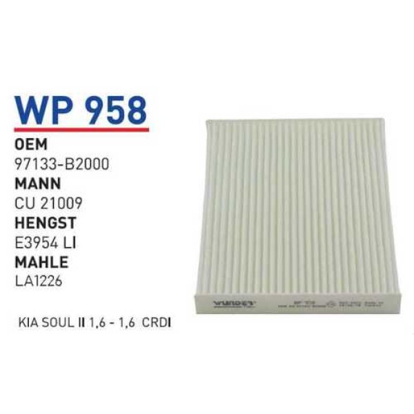 WUNDER WP958 POLEN FILTRESI FIAT DOBLO 1.2-1.3-1.9 PUNTO II 1.3-1.4-1.8-1.9D LANCIA MUSA 1.3JTD 1.4-1.6-1.7 