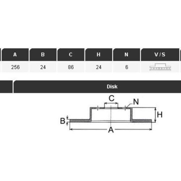 YAVUZSAN 18068 ON FREN DISKI BONGO HI-BESTA 98-02 256 24 6DL HAVALI ADET 