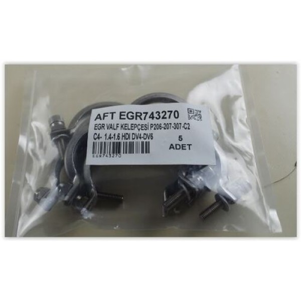 AFT EGR743270 EGR Valf Kelepçesi 206-207-307-C2-C3-C4 1.4-1.6 HDI DV4-DV6 1628.3J 