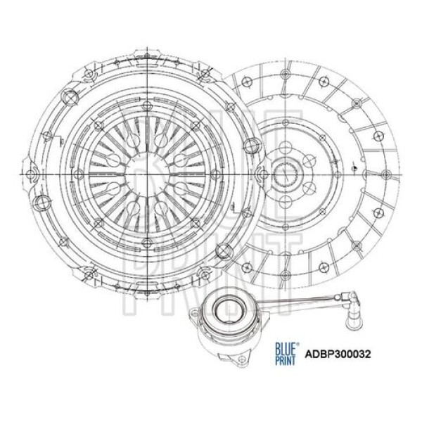Blue Print ADBP300032 Debriyaj Seti (Baskı Balata Rulman) Golf V VI Jetta III Passat Scirocco Octavia Leon Toledo III A1 A3 TT 2.0TFSI 03- 022141015R 