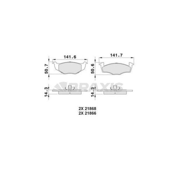 Braxis AA0018 Ön Fren Balatası Polo Classic 1.4 1.6 95-01 Ibiza 96-02 Cordoba 96-01 1H0698151B 