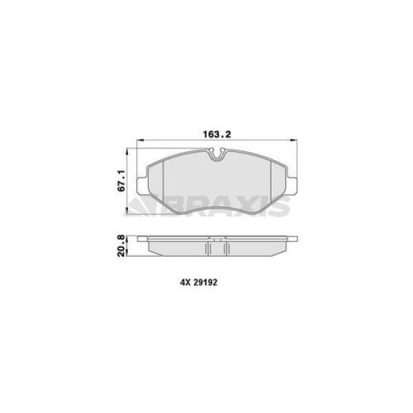 Braxis AA0059 Fren Balatası Ön Vito W639 07-Vito W447 14-Crafter 06-Sprinter 06- 2E0698151