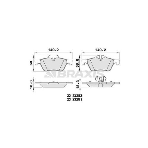 Braxis AA0069 Fren Balatası Ön Mini R50 R52 R52 34116770332 