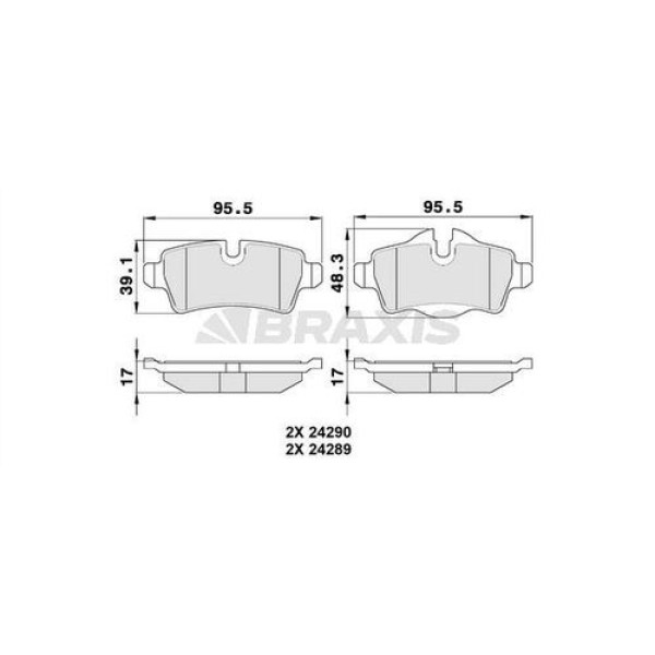 Braxis AA0101 Fren Balatası Arka Mini R55 34216778327 